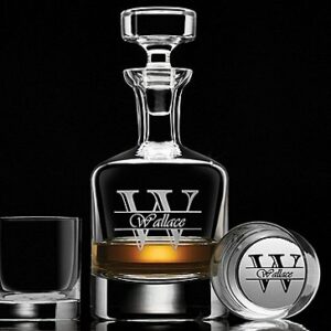 The Ultimate Party Store - Personalized Amsterdam Whiskey Decanter and Glasses Set