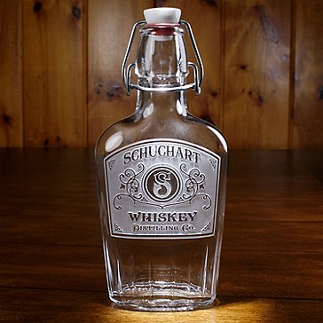Personalized Glass Whiskey Flask