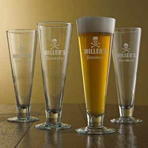 The Ultimate Party Store - Personalized Skull and Crossbones Pilsner Glasses