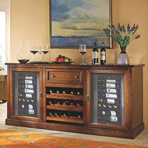 The Ultimate Party Store - Siena Wine Credenza with Two Wine Refrigerator