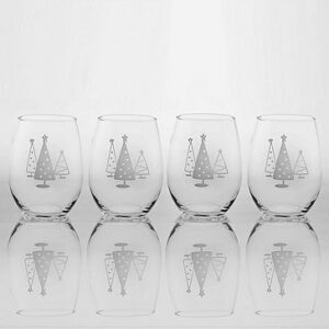 The Ultimate Party Store - Etched Christmas Tree Stemless Tumblers