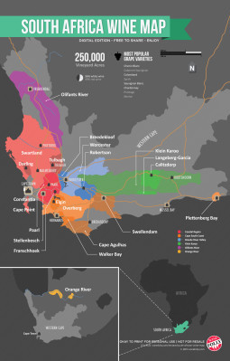 South African Wine Map